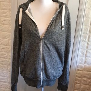 Grey hoodie zip up Sweatshirt
